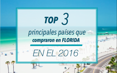 Top 3 principales países que compraron en Florida durante el año 2016